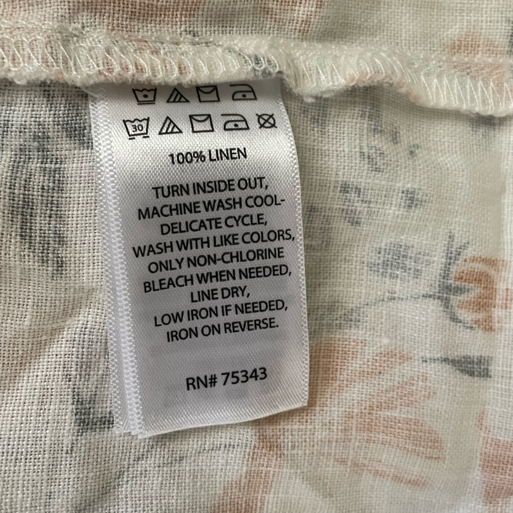 Joie floral print sleeveless V neck linen dress multicolor - Picture 5 of 9